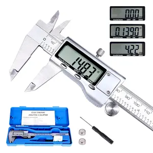 Digital Caliper Measuring Tool,Caliper Measuring Tool with Stainless Steel, Micrometer Dial Vernier Caliper Digital,Large LCD Screen, IP54 Splash Proof, Auto-Off Feature,6 Inch/150mm Caliper Tool