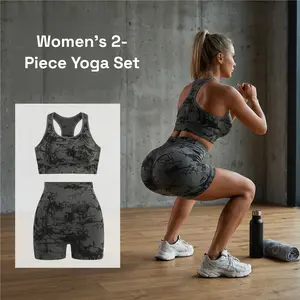Women's 2-Piece Yoga Set, High-Waist Tummy Control & Butt Lifting, Moisture Wicking Breathable Fabric, Perfect for Gym and All Sports to Keep You Dry Throughout Your Workout