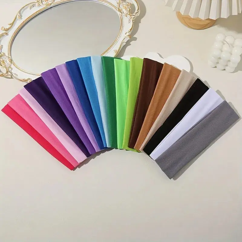Elastic Hair Band Fashion Headbands Solid Color Knitted Sports Running Fitness Yoga Hair Bands Makeup Hair Accessories For Women