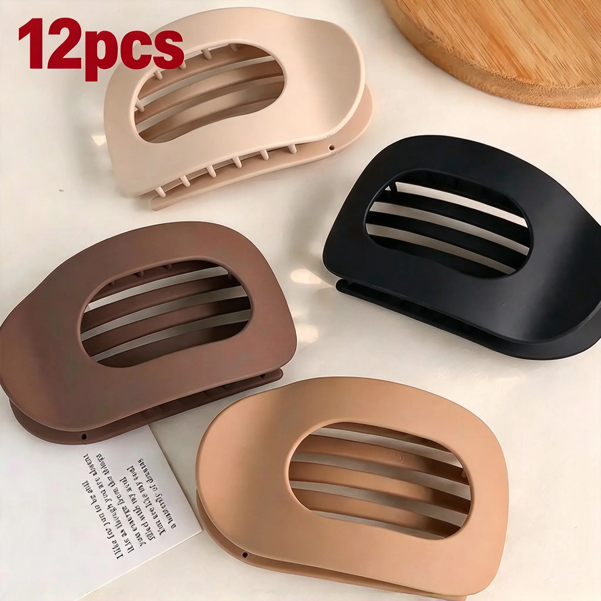 3Pack Flat Hair Claw Clips for Women, Hair Clips forThick & Thin Hair- Comfortable Everyday Use forOffice, Yoga, Party & Casual Styling (4PCS)