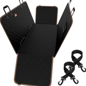 Dog Car Seat Cover for Pets 100% Waterproof Seat Cover Hammock 600D Heavy Duty Scratch Proof Nonslip Durable Soft Back Seat Covers for Cars Trucks and SUV - Black