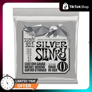 Ernie Ball John Mayer Silver Slinky Nickel Wound Electric Guitar Strings - 10.5-47 Gauge