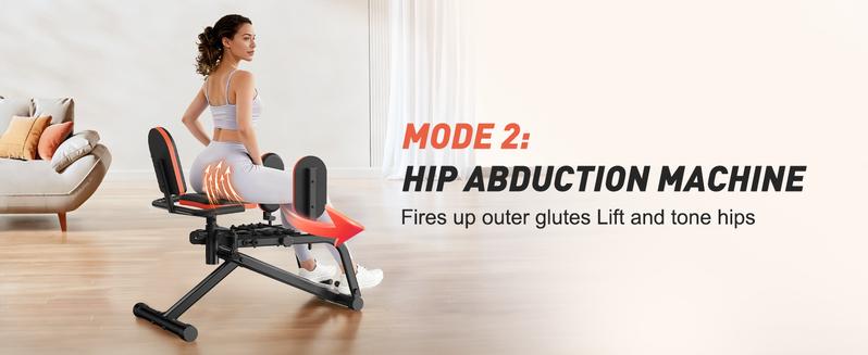 HXD-ERGO Hip Adduction/Abduction Machine for Home Gym Adjustable Glute Trainer Suitable for Men and Women Thigh Workout Equipment for Strength Training