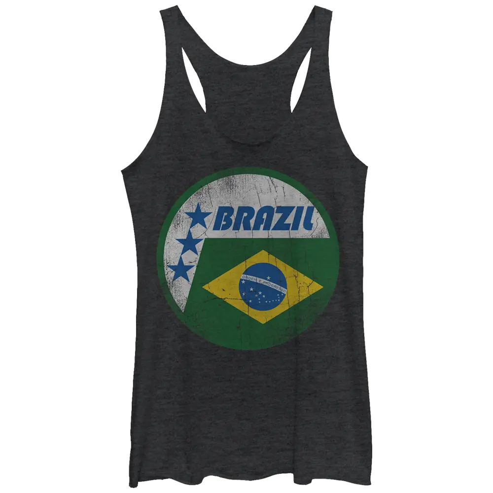 Women's Lost Gods Brazil Flag Circle Racerback Tank Top