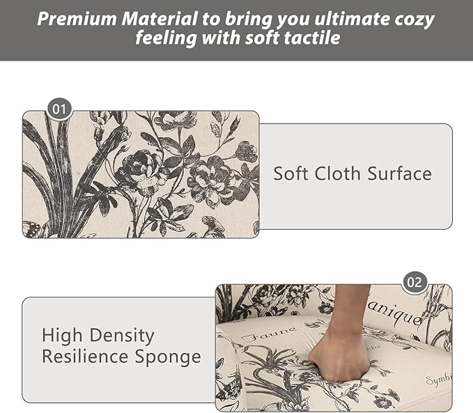 EBELLO Modern Accent Chair with Ottoman Set, Space-Saving Club & Barrel Chair, Soft Comfortable Fabric Reading Armchair for Living Room, Bedroom & Small Spaces