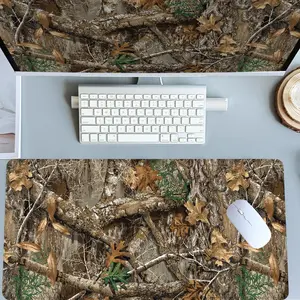 Camouflage Tree Bark Pattern Mouse Pads Extra Large Computer Desk Top Mat Mouse Pad for Laptop Mouse Desk Pad Desk Mats with Non - Slip Rubber Base Stitched Edge Office Desk Accessories for Home and Office Office Supplies