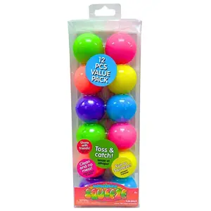 Expressions Rainbow Squeeze Ball Fidget Toys (12pc) – Colorful Stress Relief Sensory Squishy Set