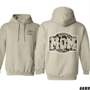 Stylish Camouflage MOM Hoodie Sweatshirt for Women, Trendy Casual Pullover, Perfect Outdoorsy Gift, Comfort Fit Everyday Wear, Apparel Made In The USA		