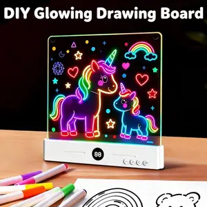 2026 New LED Drawing Light Board, Rechargeable Reading Lamp, Night Light, Child Painting Tool, Three-Tone Dimming and Timer, DIY Graffiti, Book Reading, Painting, Night Lighting, Art Marker