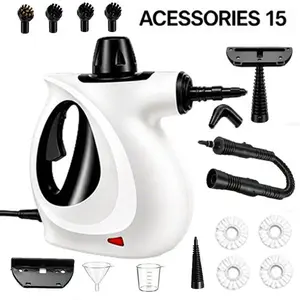 DauHor High Pressure Steam Cleaner with15 Accessories Detachable Steam Mop, Multi-Purpose Steam Cleaner for House Heavy Duty Chemical-Free Deep Cleaning for House, Kitchen, Bathroom, Car, BBQ Grill,