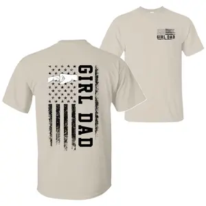 Men's 100% cotton graphic t-shirt, father and daughter bond shirt, women's dad shirt with symbolic flag and fist bump graphic, Father's Day shirt, best dad ever, funny dad shirt, stylish Father's Day gift short sleeve