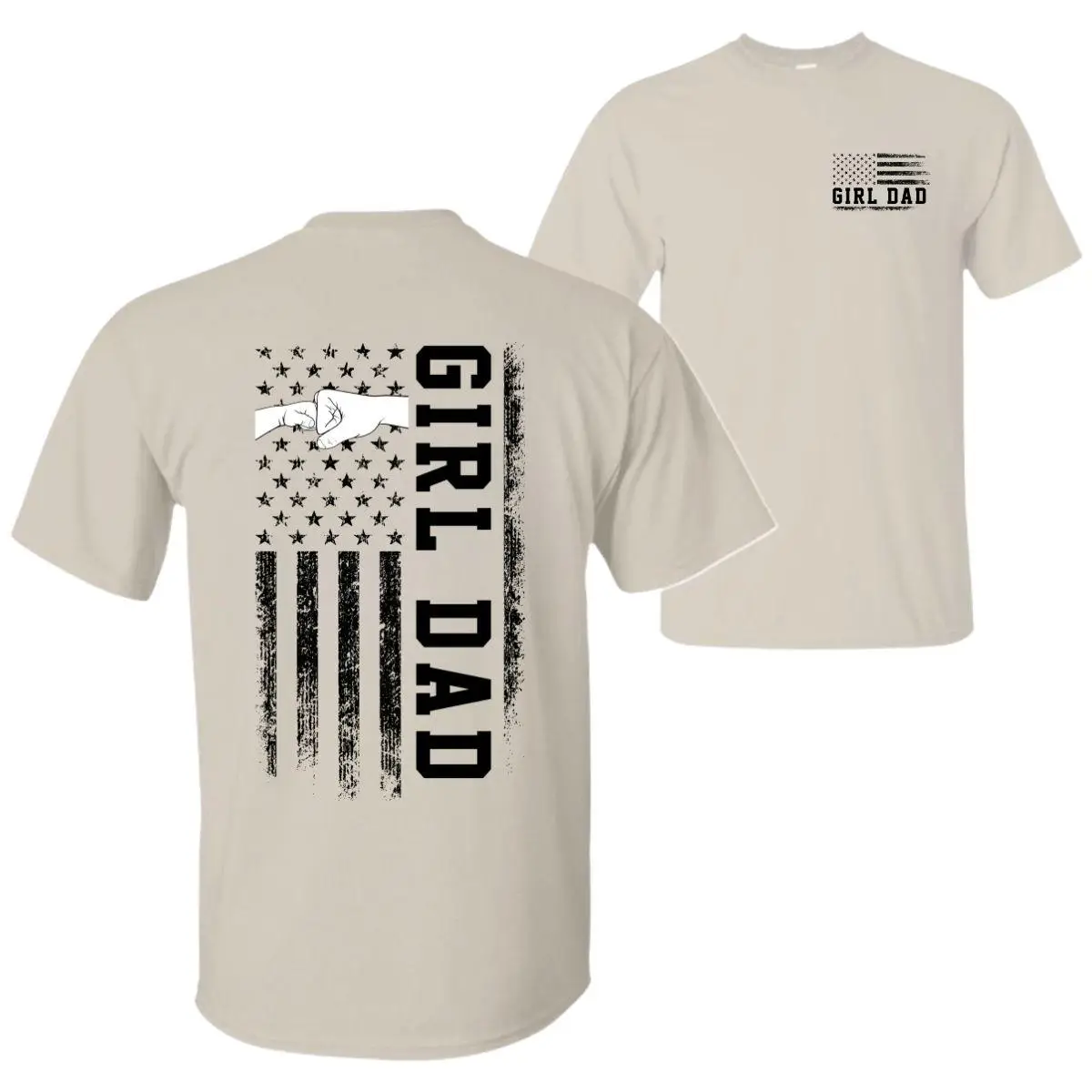 Father Daughter Bond Shirt, Girl Dad Shirt, Graphic with Symbolic Flag and Fist Bump, Father's Day Shirt, Best Dad Ever, Funny Dad Shirt, Trendy Fathe