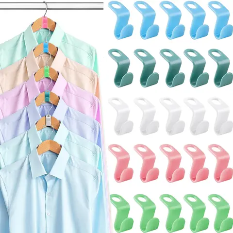100 PCS Hanger Connector Hooks, Hangers Space Saving, Hanger Hooks, Hanger Clips for Plastic Hangers durable