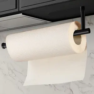 SZHLUX Self-Adhesive Paper Towel Holder, No Drill 12.6’’ Under Cabinet Rack, Space-Saving SUS304 Stainless Steel for Kitchen, Bathroom & RV