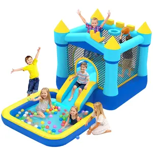 Valentine's Day Gifts-MUKDIY 2026 Inflatable Bounce House with Pool & Slide, 12x6.2ft Water Park Jumping Castle for Kids,Heavy-Duty 840D Oxford Fabric, Ages 3-8, Includes 350W Blower, 8 Stakes, Repair Kit (Up to 3 Kids)