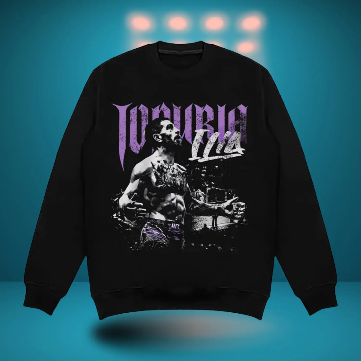 Ilia Topuria Victory Lap Shirt – UFC Ilia Topuria Sweatshirt & Hoodie – Purple Gothic Lettering, Octagon Celebration Graphic, MMA Fighter Apparel, For Menswear for Womenswear, Gift for Him Gift for Her, Streetwear