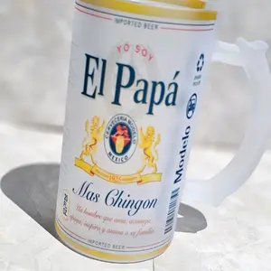 16oz glass beer mug / El Papá mas Chingon