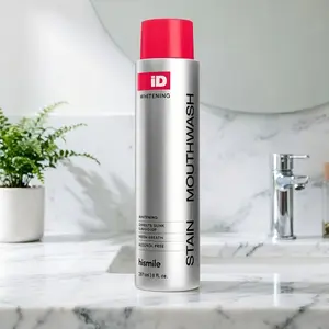 Get a Bright White Smile & Fresh Breath Instantly! Hismile iD Stain Whitening Mouthwash | Inhibits Bacteria with Essential Oils | Portable Daily Essential | Whiten. Freshen. Deep Clean.