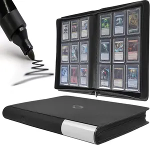 Toploader Binder, Holds 288 Toploaders, 9 Pocket Top Loader Binder with Sleeves for 3" x 4" Rigid Card Holders for Trading Cards or Sports Cards - Model C, Classic Black