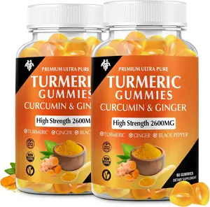 Turmeric Curcumin Gummies – Turmeric Curcumin Supplements with Ginger & Black Pepper Gummies for Immune Muscle Support Healthy Skin - Vegan, Gluten Free, Low Sugar - for Adults