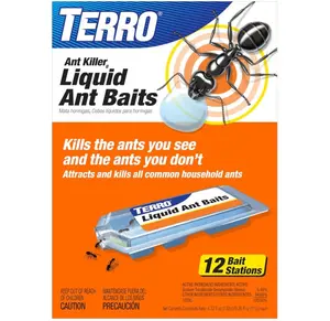 TERRO Ant Killer Bait Stations T300B - Liquid Bait to Eliminate Ants - Bait System - 12 Count Stations for Effective Indoor Ant Control