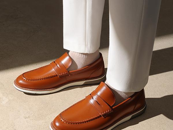 Bruno Marc Men's Vegan Leather Slip-On Penny Loafers