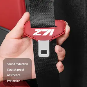 Chevrolet Z71 Truck PU Leather Seat Belt Covers, Anti-Collision Protective Shields, Automotive Interior Accessories, Model A19961208