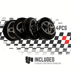 SET OF 4 BLACK 62 mm/2.44in Wheel Center Caps - FITS MOST MODELS