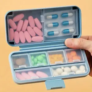1pc Portable Sealed Pill Storage Box, Compartment Portable Mini Pill Box, Travel Pill Case, Medicine Container, Supplement Organizer