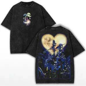 Kingdom Hearts Keyblade Warrior Washed Tee, Oversized Vintage Shirt Featuring Destiny Light Back Art, Limited Collector Edition Drop Anime Graphic Tee