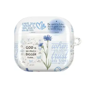 Floral Christian AirPods Case with Psalms 46:5 and Job 22:28 – Bible Verse AirPod Cover for AirPods 4 3 2 1 AirPods Pro Gen 1, AirPods Pro Gen 2, AirPods Pro Gen 3 – Inspirational Headphone Cases with Biblical Quotes & God Jesus Cross