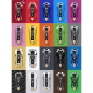 Hydro dip Color key fob case for Porsche Panamera Macan 718 Taycan 911 Cayman Boxster  971 Car Key fob Case Cover