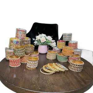 Desi Beautiful metal Bangles Setsfor Wedding - Stylish Design Complete Accessory Set for Versatile Wear with Colorful bangles