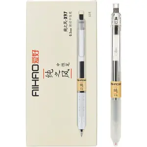 X97 Retractable Gel Ink Pens 0.5mm Fine Point (Black Color 12-Pack)