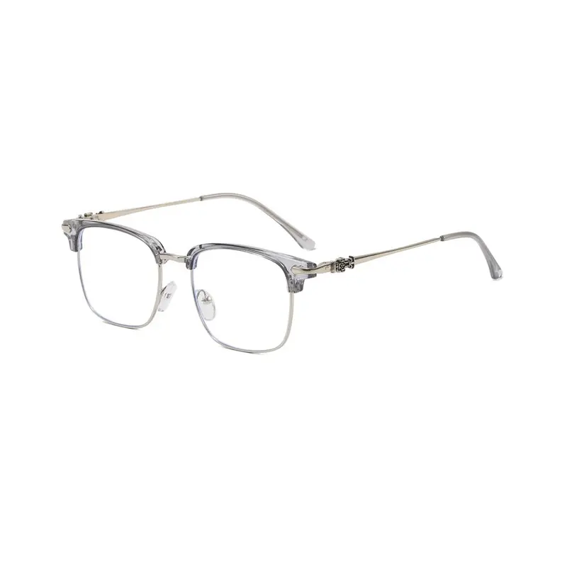 Stylish Half-Frame Light Blocking Glasses, Browline Design for Daily, Study and Party Wear, Fashionable Eye Protection, Fashion Accessory Eyewear