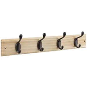 212 MAIN Wall Mount U-Shaped Hook Rail - 18 In., Bronze-Oak Finish, Hangable Wall Hanging Fastener for Bathroom, Home Organization