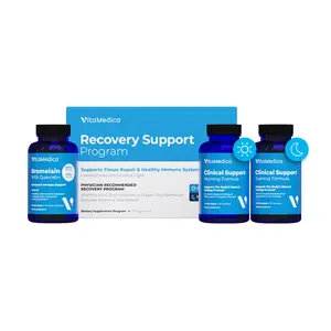 Recovery Support Program: Natural Morning & Evening Program + Bromelain with Quercetin Supplement