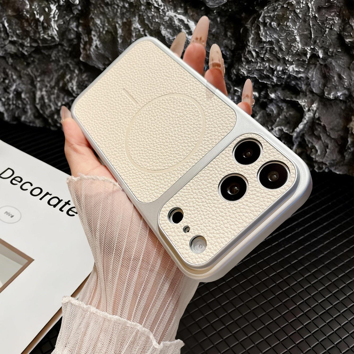 For iPhone 17/16/15/14/13 Pro Max Phone Case,Slim Classic PU Leather Anti-Fingerprint,Camera Lens Protection,Soft TPU Rugged Military Grade Drop Shockproof Cover