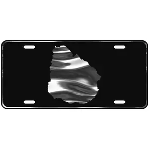CustoMonsterDesigns Uruguay Map Heavy Duty Aluminum License Plate