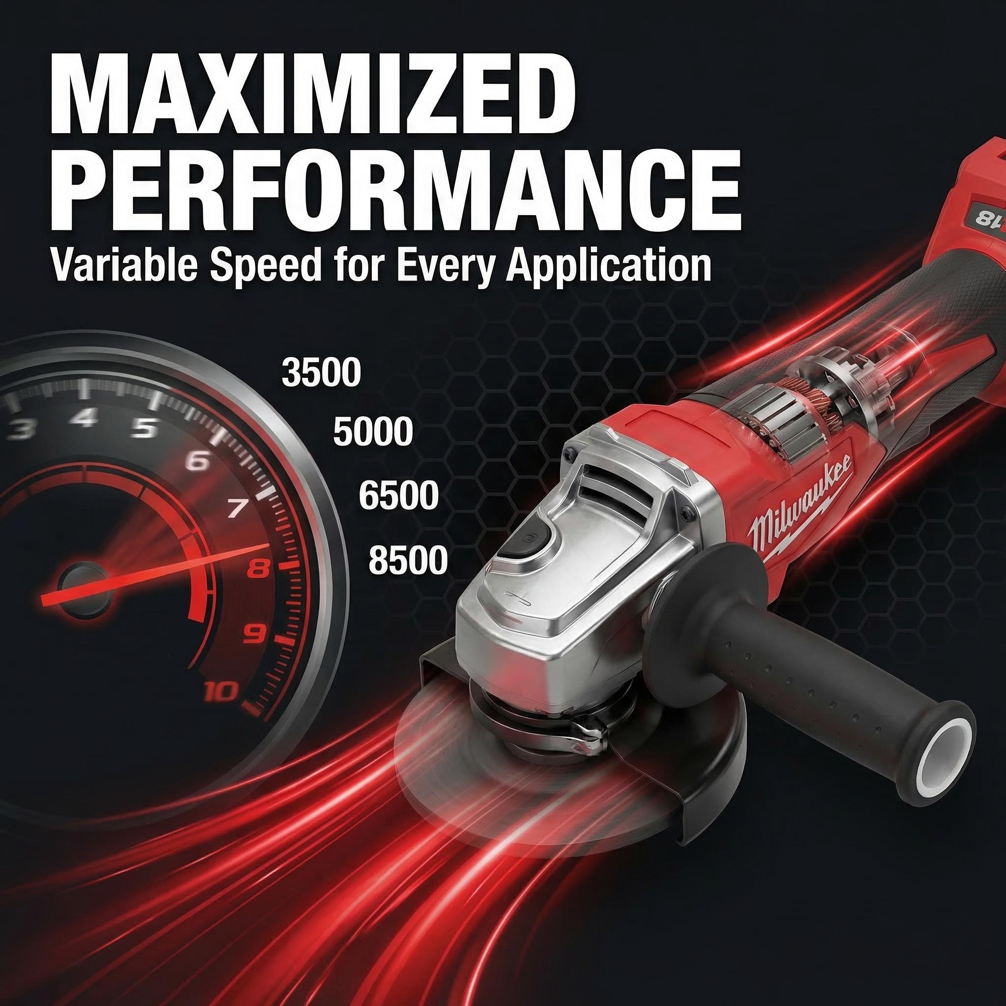 Milwaukee 18V 125mm Brushless Angle Grinder for Metal Cutting and Grinding with Variable Speed
