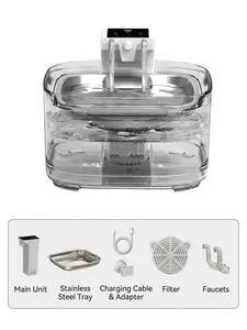 Cryonix Motion Sensor Wireless Pet Water Fountain - 3.2L Stainless Steel Automatic Cat Water Dispenser (Includes Free Mist Brush)