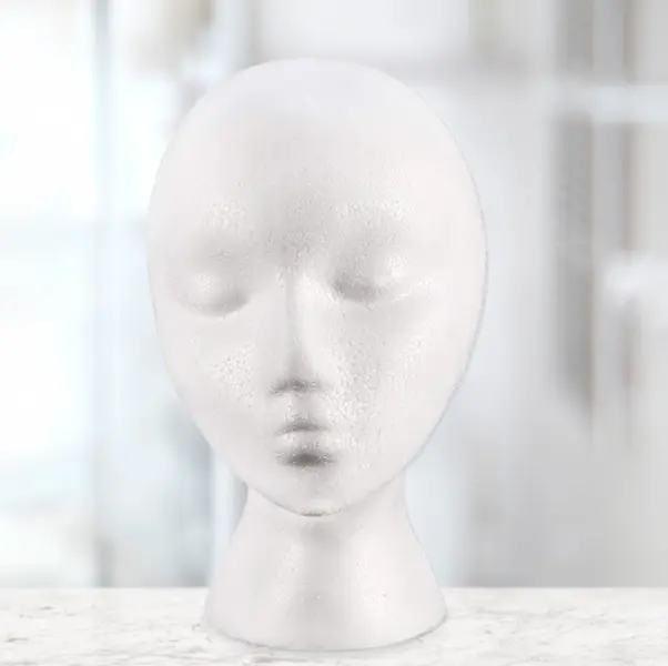 Foam Mannequin Head Reusable Head Model Mannequin Head Wig Holder Cap Display Stand for Salon Home