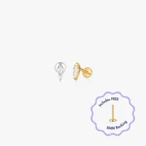 Emma Titanium Flat Back Stud (Single)