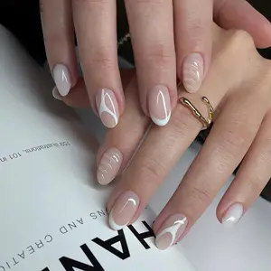 Short Oval Press on Fake Nail, 30pcs Colorblock Striped Pattern Fake Nail with Nail File & Sticker Sheet, Removable Nail Art Artificial Full Cover Diy Nail Art