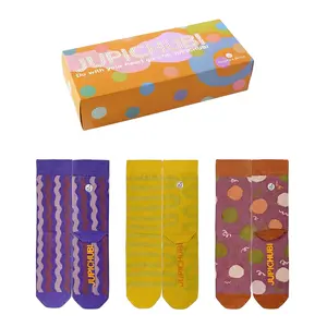 WoveeEss Playful Jacquard Cotton Blend Socks | Seamless Toe & Fitted Heel | Single or 3-Pair Box