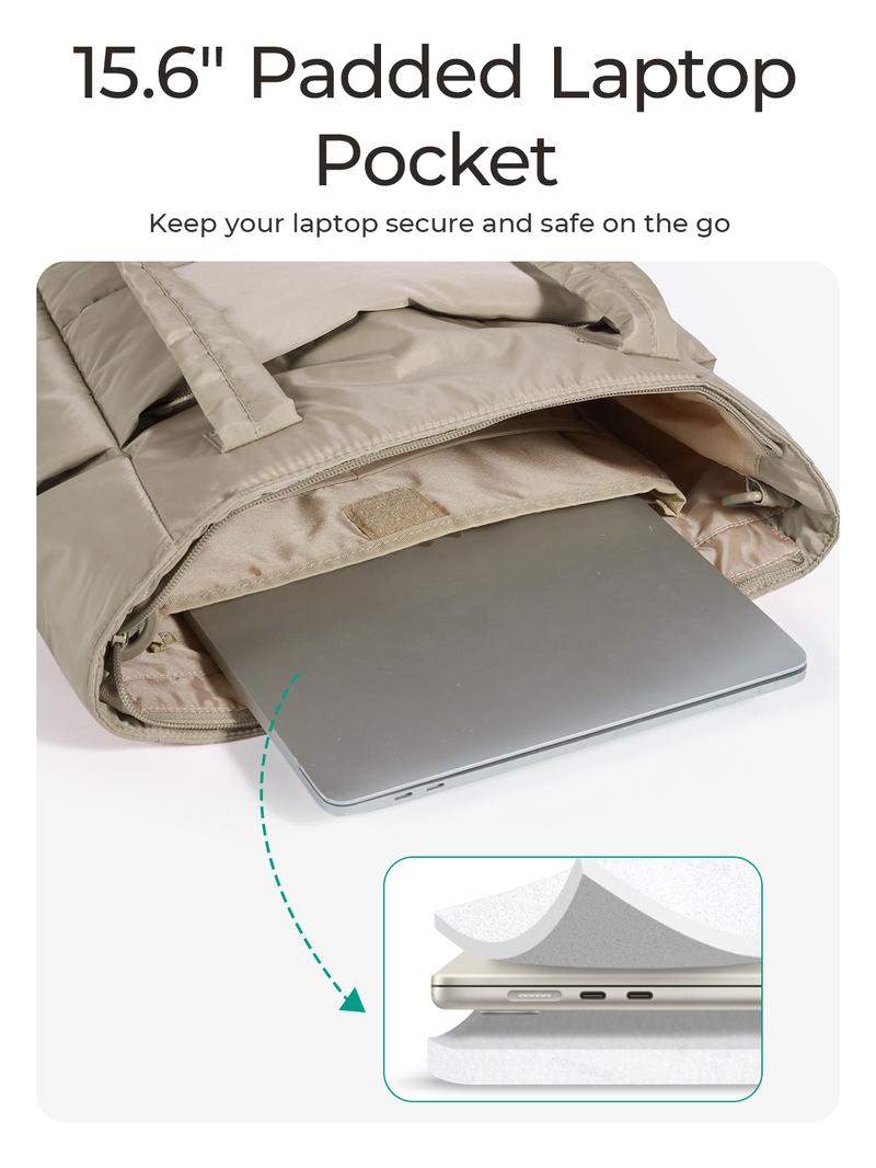 BAGSMART Bubble 21L Puffty Tote Bag for Women with Removable Crossbody Strap Lightweight Shoulder Bag for School Travel Work 15.6" Laptop Friendly Water-Repellent Fabric TikTokShopHolidayHaul