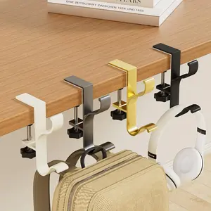 Hole-Free Desk & Bag Hooks Over-Ear Headphone Organizer No Drilling Strong Hold Multi-Use for Students & Offices Durable Compact Design