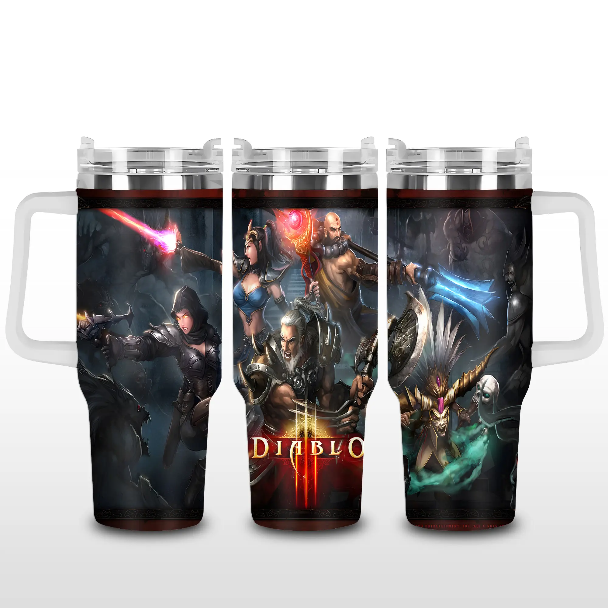 Tumbler4U Retro Vintage Limited Edition Diablo 3 Character Classes Vacuum Flask Drinkware Sublimation Tumbler Wrap