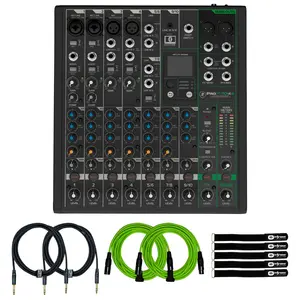 Mackie ProFX10v3+ 10-Channel Analog Mixer with Cables Package