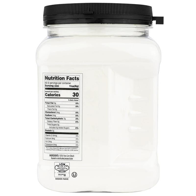 100% Pure Corn Starch |17.63oz Airtight Container | All Natural Thickener for Soups, Stews, Gravy, Baking Pies, Puddings & Cakes | Gluten-Free, Non-GMO, Vegan, Kosher, Food-Grade